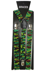 Adjustable Men's Printed Braces 2.5 cm With Strong Metal Clips