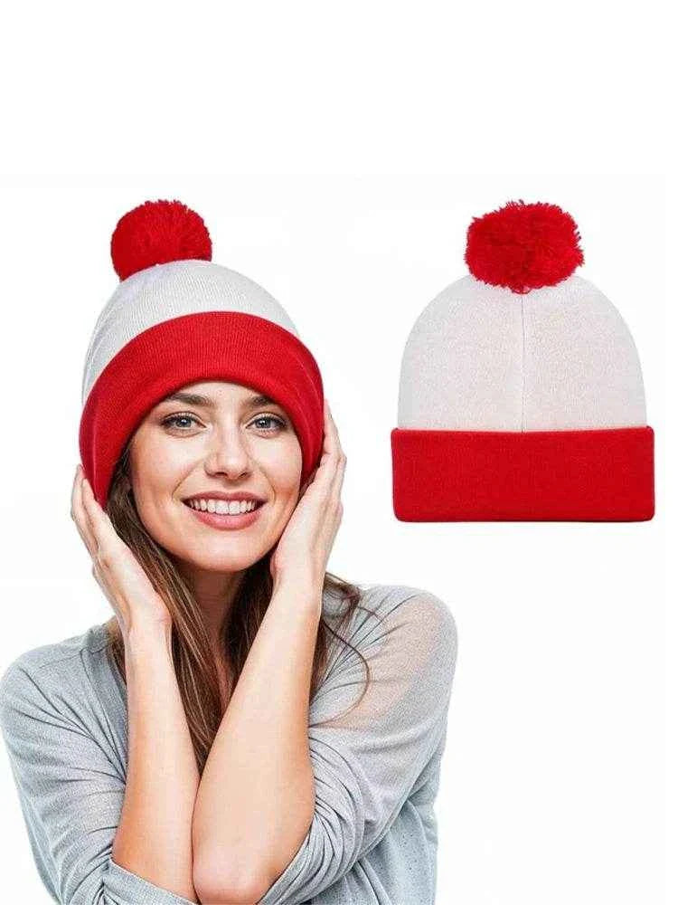 Knitted Red & White Christmas Hat
