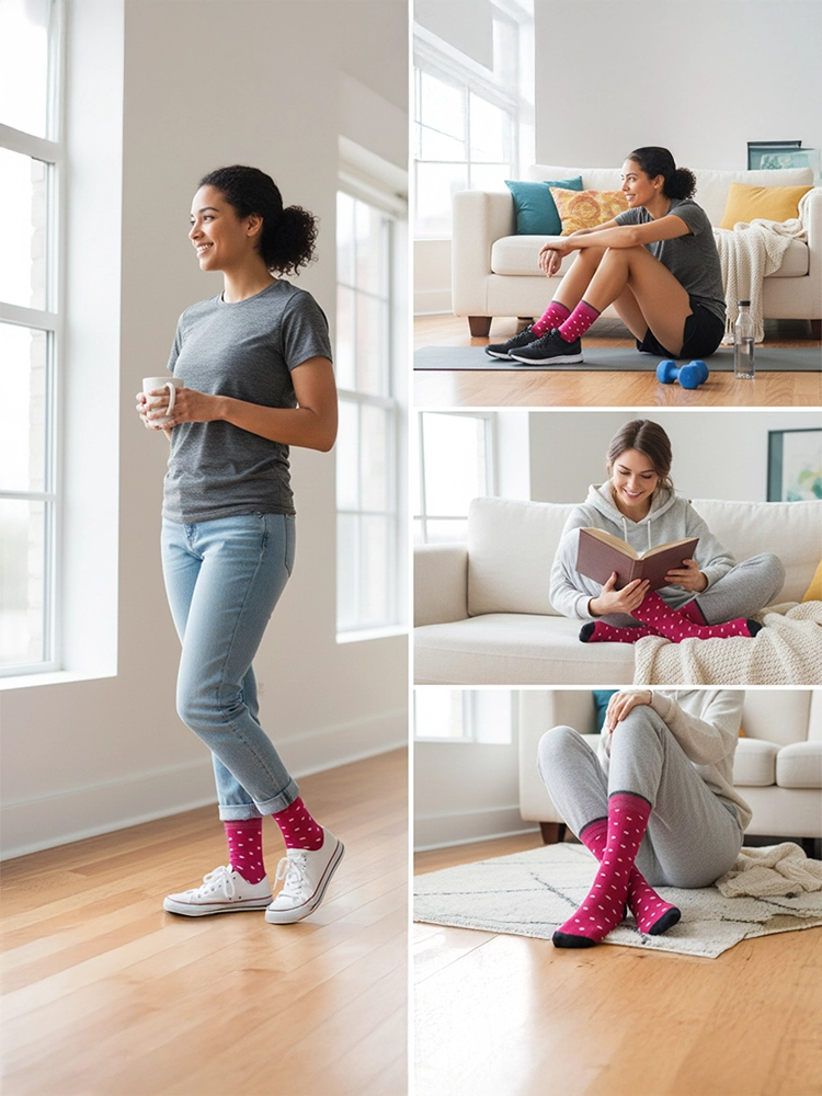 Ladies Modern GEO Patterned Cotton Socks 3 Pack