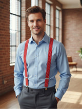 Adjustable Men's Suspenders Polka Dot Braces 2.5 cm Wide