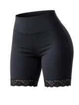 Ladies Black Microfibre Lace Cycling Shorts For Sports & Gym