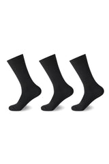 Ladies Essential Jet Black Cotton Comfort Socks 3 Pack