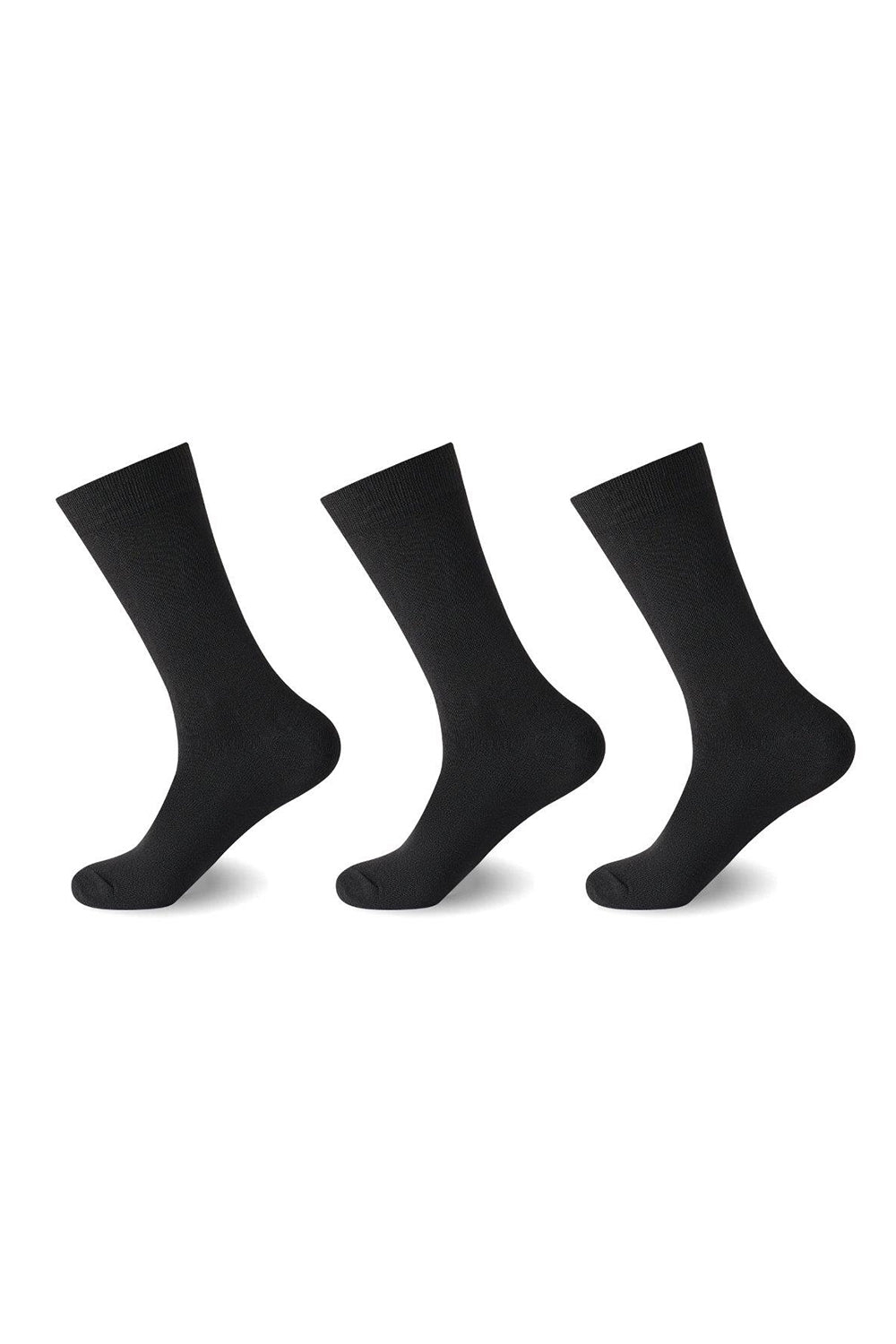 Ladies Essential Jet Black Cotton Comfort Socks 3 Pack