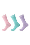 Ladies Pastel Cotton Rich Soft Comfort Socks 3 Pack