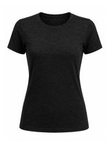 Ladies Crew Neck Short Sleeve Cotton Black T-Shirt