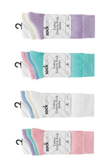 Ladies Pastel Cotton Rich Soft Comfort Socks 3 Pack