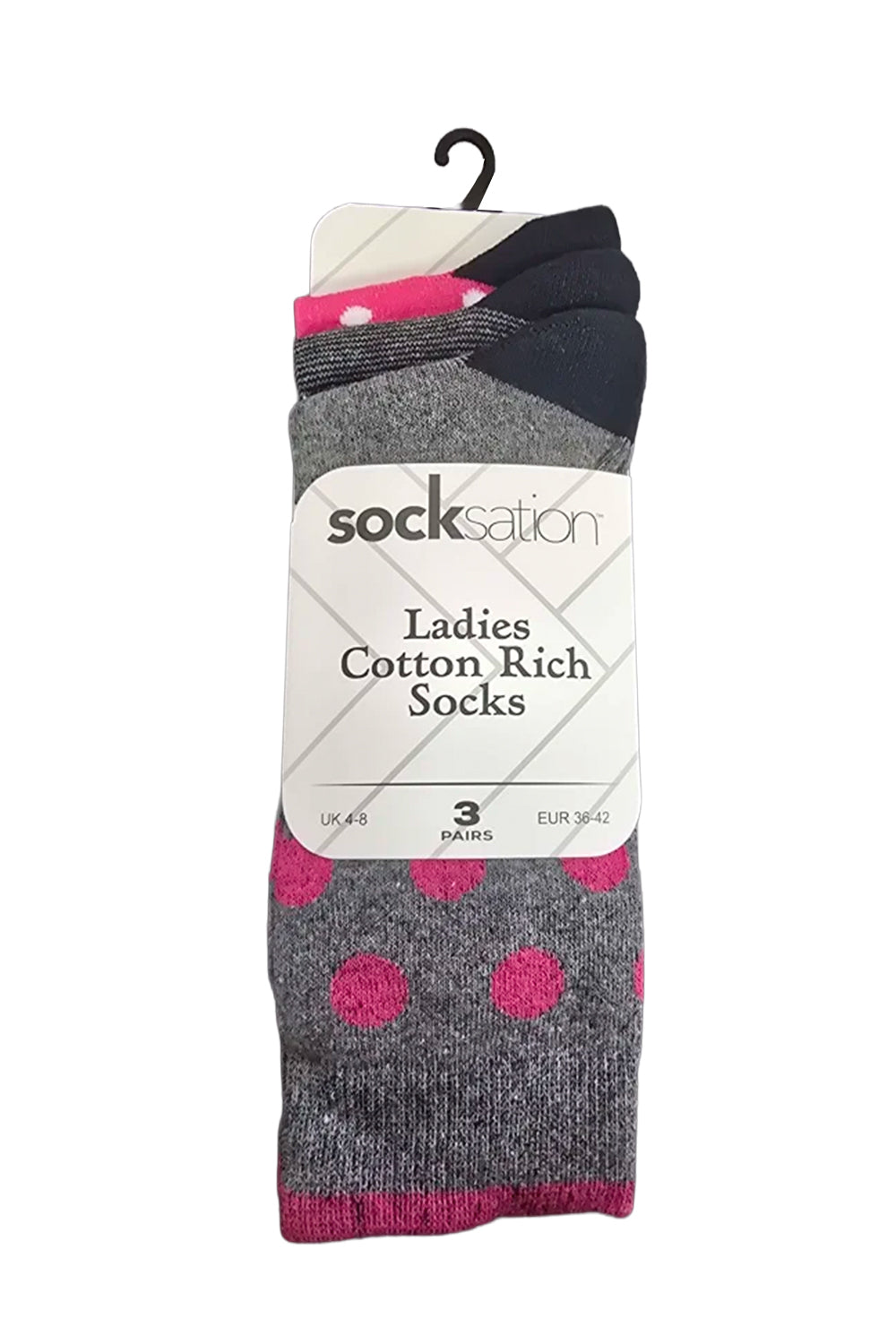 Ladies Modern GEO Patterned Cotton Socks 3 Pack