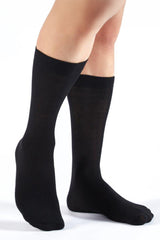 Ladies Essential Jet Black Cotton Comfort Socks 3 Pack