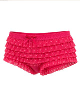 Ladies Hot Pink Heart Printed Ruffle Knickers
