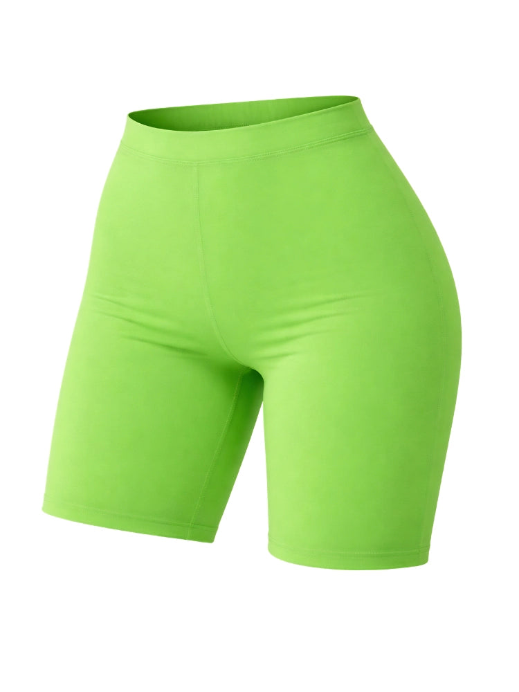 Ladies Microfibre Green Cycling Shorts For Sports & Gym