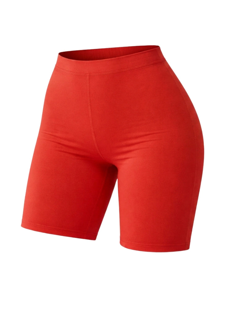Ladies Microfibre Red Cycling Shorts For Sports & Gym