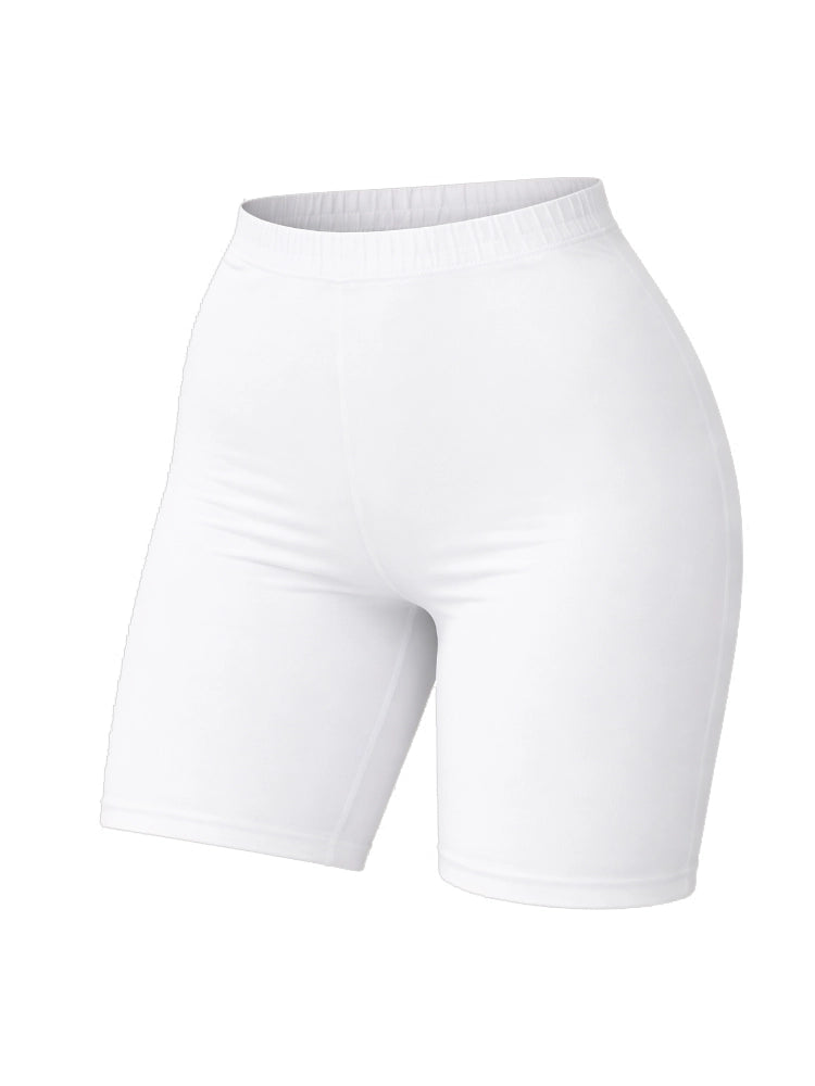 Ladies Microfibre White Cycling Shorts For Sports & Gym