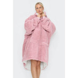 Ladies Pink Teddy Fabric Blanket Hoodie