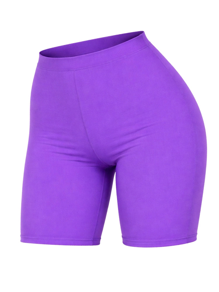 Ladies Purple Microfibre Cycling Shorts For Sports & Gym