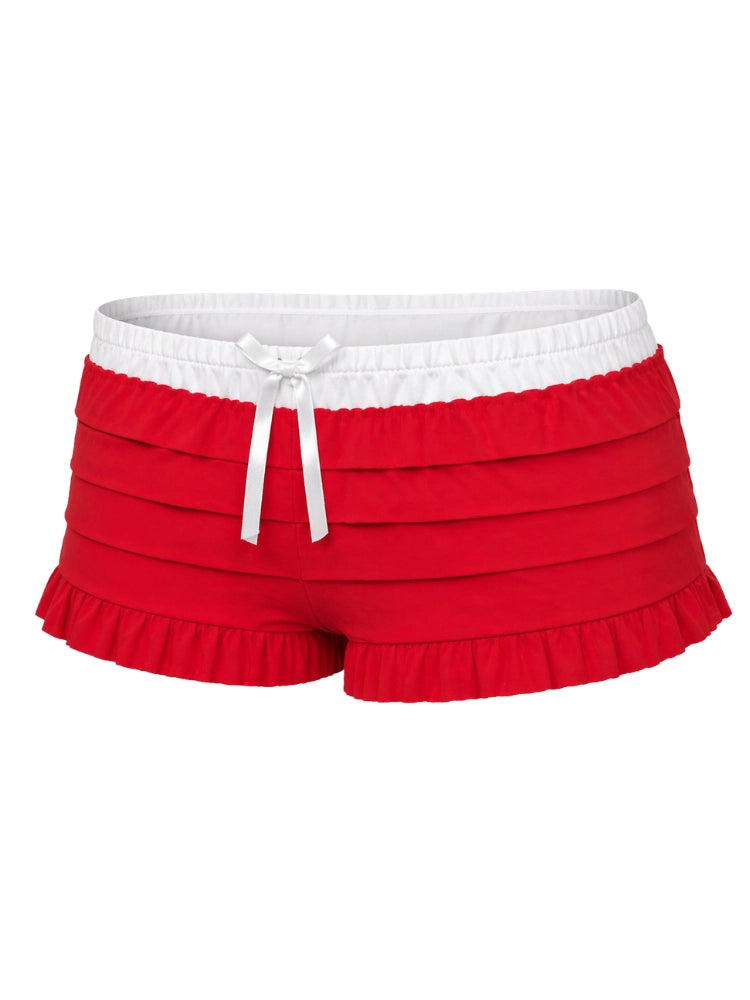 Ladies Red & White Ruffle Knickers