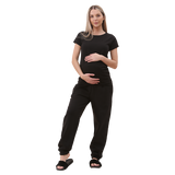 Women's Pregnancy Fleece Joggers Ankle Length Maternity Pant
