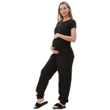 Women's Pregnancy Fleece Joggers Ankle Length Maternity Pant