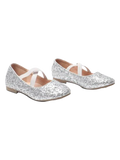 Glitter Mary Jane Ballet Flats with Crossover Straps for Girls