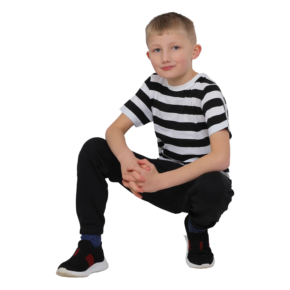 Kid's Stripe Crew Neck Basic Short Sleeves Cotton T-Shirt