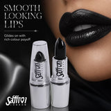 Long-Lasting Bold Black Lipstick, Gothic Halloween Lip Makeup