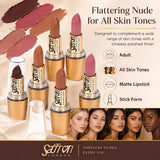 Long-Lasting Matte Nude Lipstick Makeup, 12 Shades