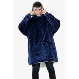 Men Navy Blanket Hoodie