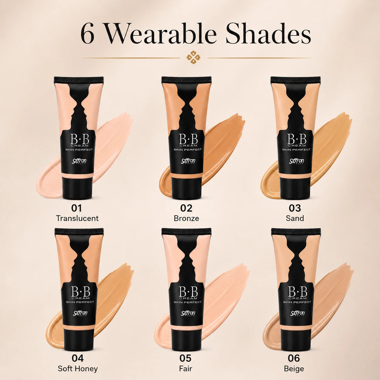 Moisturising BB Cream Face Makeup, Natural Finish, 6 Shades