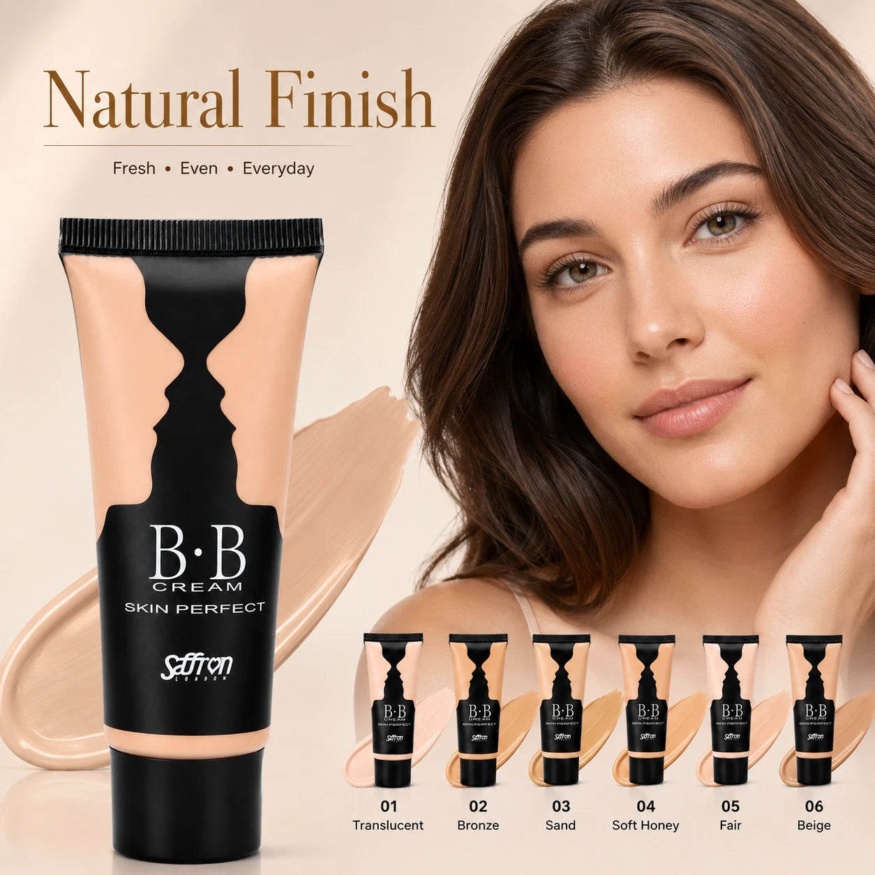 Moisturising BB Cream Face Makeup, Natural Finish, 6 Shades