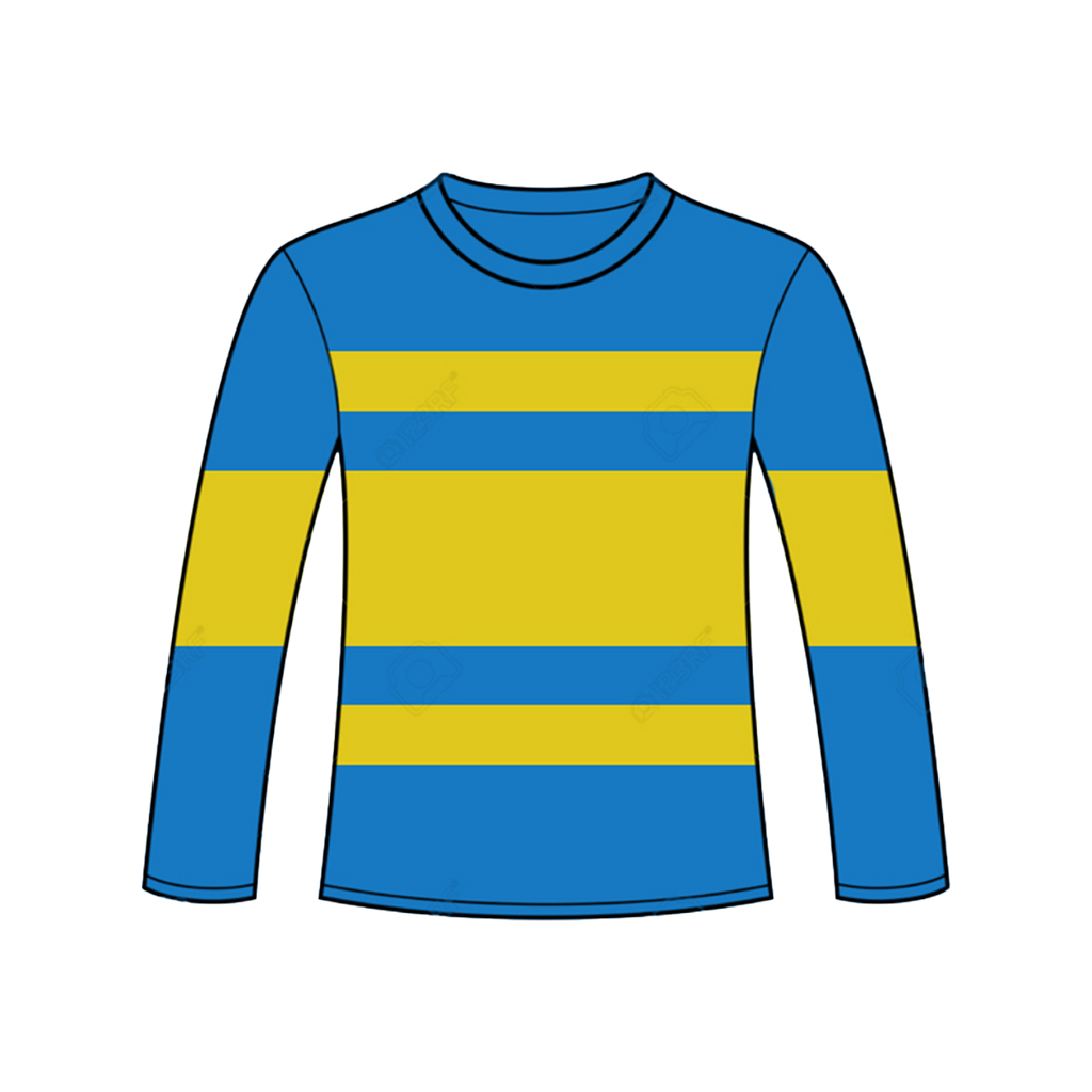 Children's Blue and Yellow Striped Top Long Sleeve T-shirt