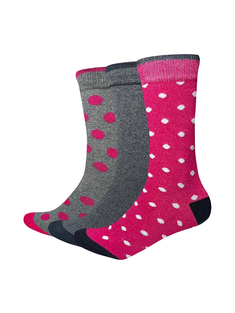 Ladies Modern GEO Patterned Cotton Socks 3 Pack