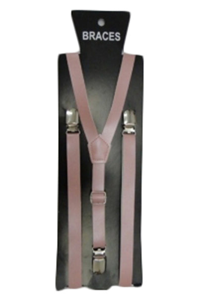Adjustable Men's Suspenders Plain Braces With Strong Metal Clips