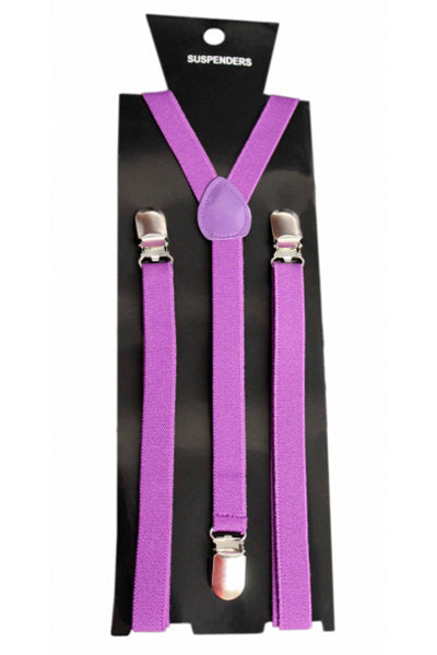 Adjustable Men's Suspenders Plain Braces With Strong Metal Clips