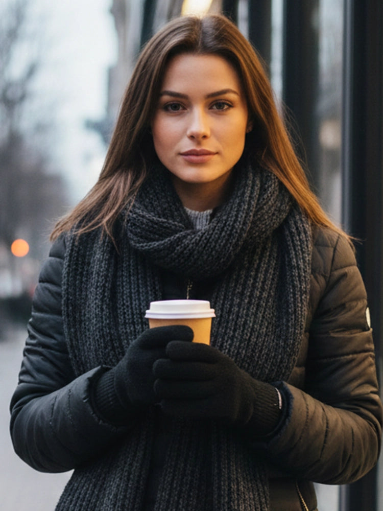 Active Star Adult Jet Black Magic Stretch Winter Gloves