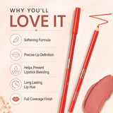 Long-Lasting Lip Liner Pencil Makeup, Red & Wine Shades