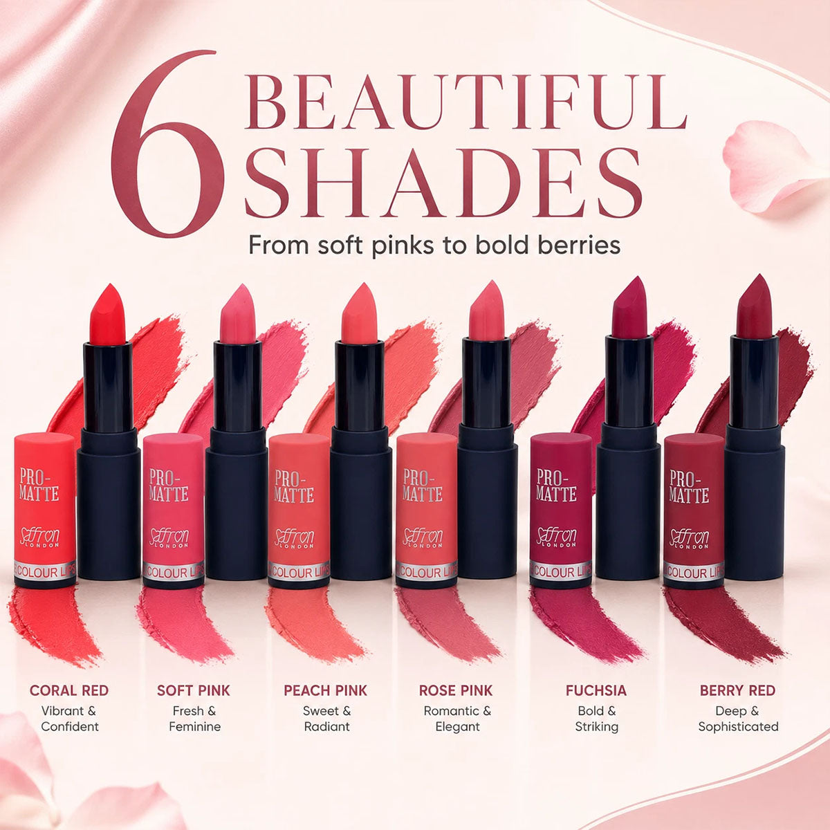 Saffron London Pro Matte Lipstick, Available in 24 Shades