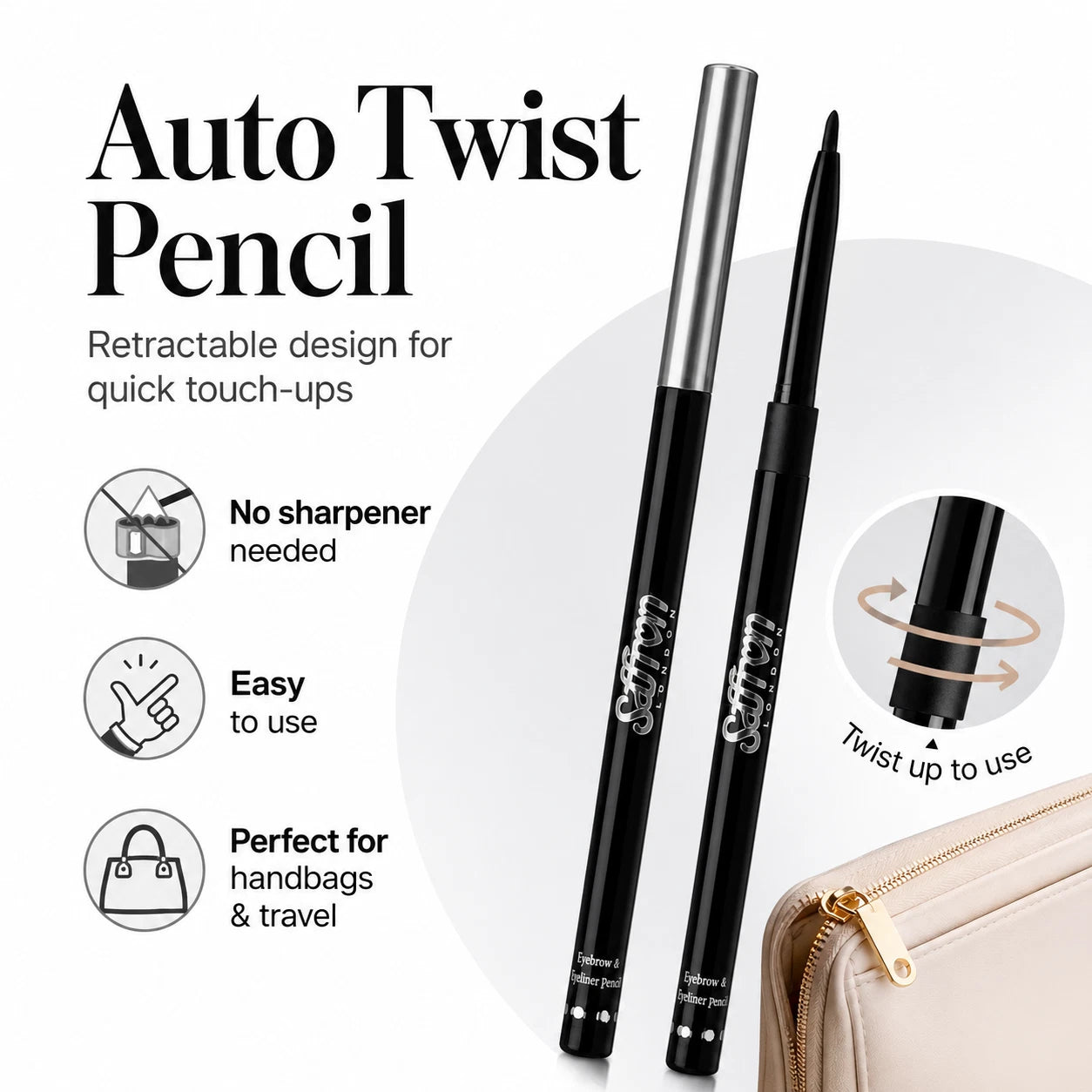 Professional Twist Up Eyebrow & Eyeliner Pencil Tray of 36