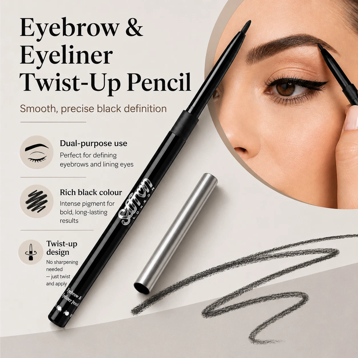 Professional Twist Up Eyebrow & Eyeliner Pencil Tray of 36