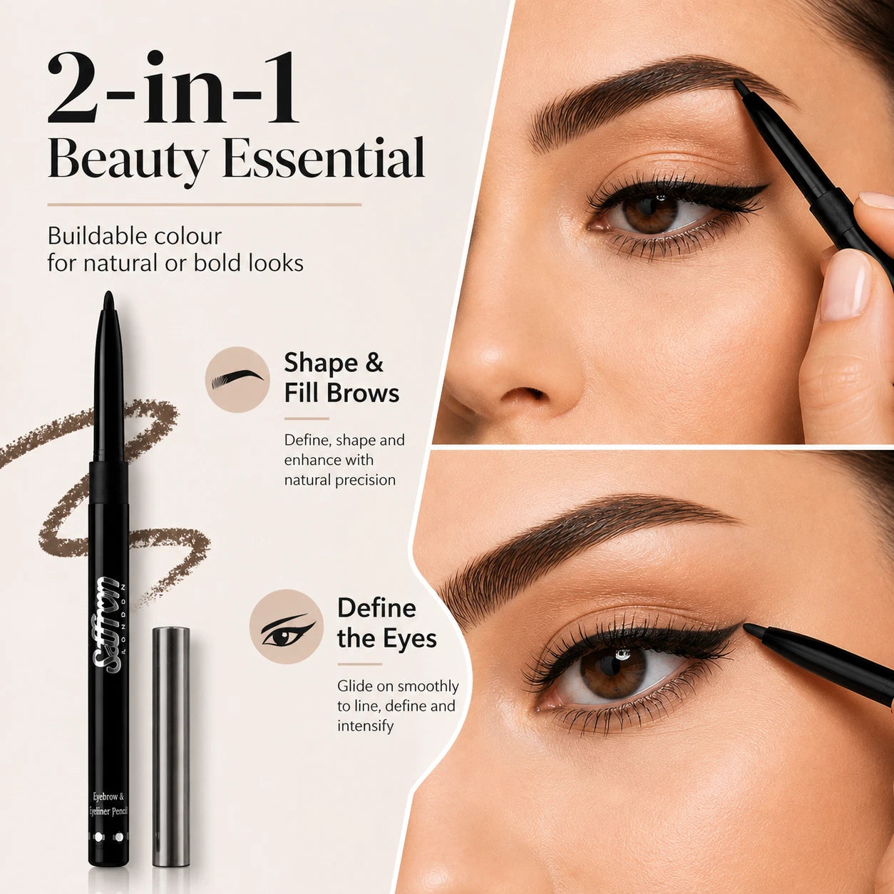 Professional Twist Up Eyebrow & Eyeliner Pencil Tray of 36