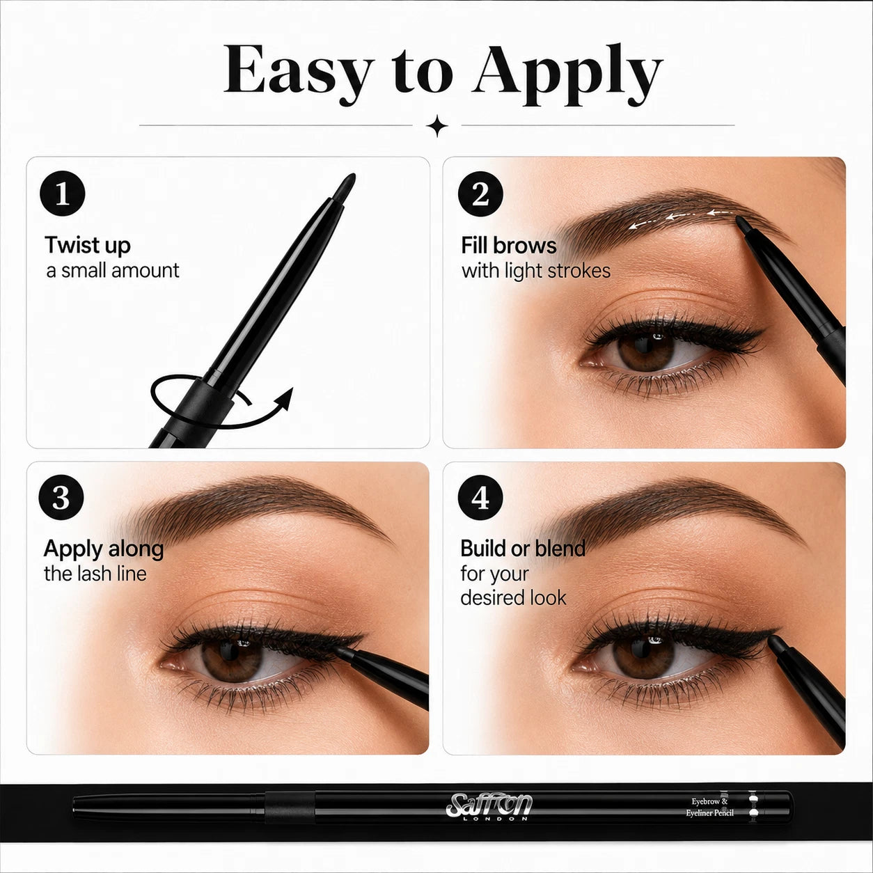 Professional Twist Up Eyebrow & Eyeliner Pencil Tray of 36