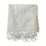 Pakistani Indian Muslim Women's White Embroided Net Dupatta