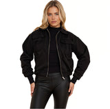 Ladies Zip Front Bomber Jacket