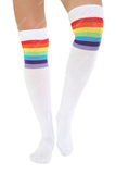 Women's Girls Thigh High Socks Referee 3 Stripes Cotton OTK