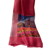 Dutch Heritage Dupatta with Tulips and Traditional Architecture