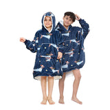 Children's Christmas Navy Oversized Snuggle Sausage Dog Hoodie Blanket