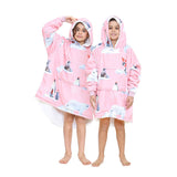 Children's Blush Pink Xmas Snuggle Hoodie Blanket