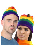 Unisex Vibrant Rainbow Stripe Knitted Winter Hat
