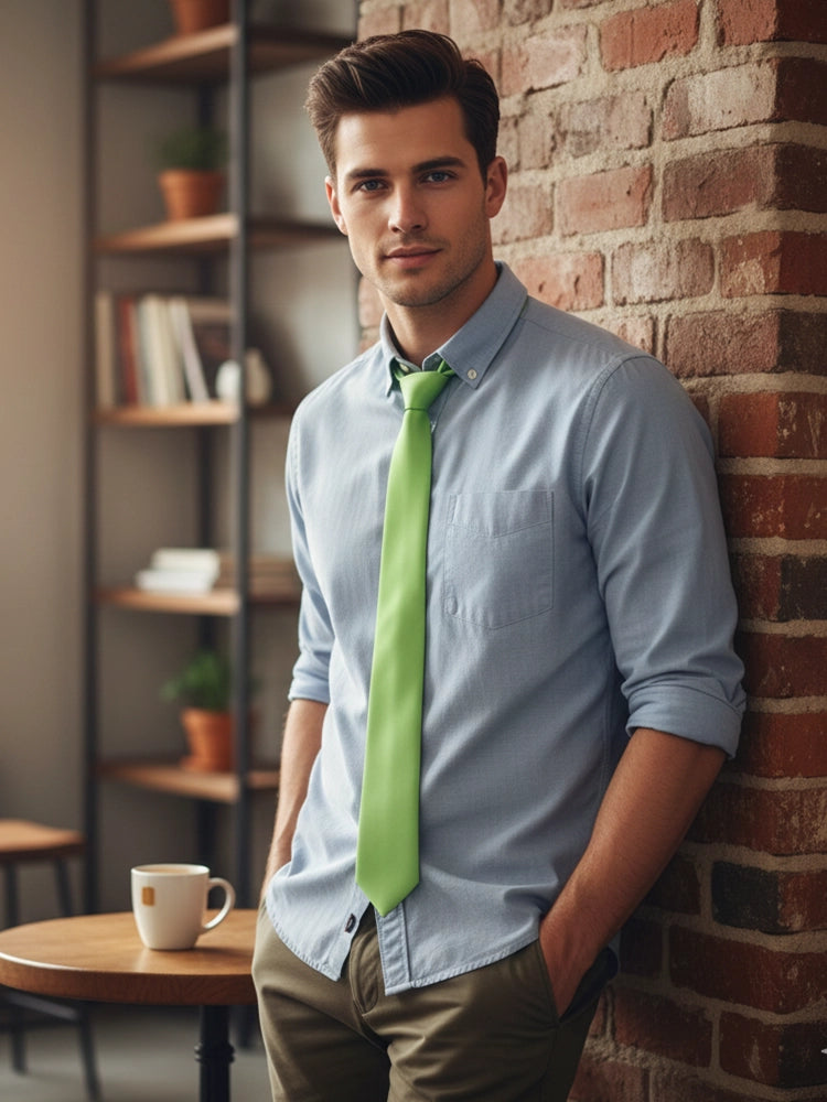 Men's Formal Wear Satin Plain Neck Ties Casual Accessory