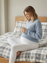 Women's White Maternity Leggings Stretchy Cotton Breathable Tights