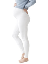 Women's White Maternity Leggings Stretchy Cotton Breathable Tights