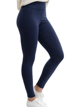 Women's High Waist Full Length Navy Cotton Leggings